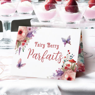 Fairy Berry Parfaits Verjaardagsbuffet Label Kaart