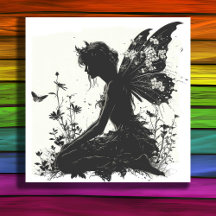 Fairy betoverde bos Silhouette thema