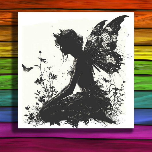 Fairy betoverde bos Silhouette thema Foto Afdruk