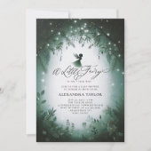 Fairy betoverde bos smaragd baby meisje douche kaart (Voorkant)