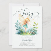 Fairy betoverde smaragd tuin baby meisje douche kaart (Voorkant)