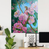 Fairy between the Cherry Blossom Poster (Thuiskantoor)