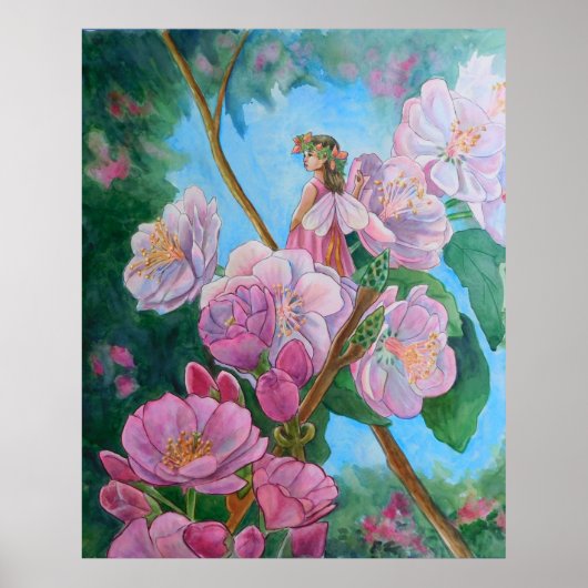 Fairy between the Cherry Blossom Poster (Voorkant)