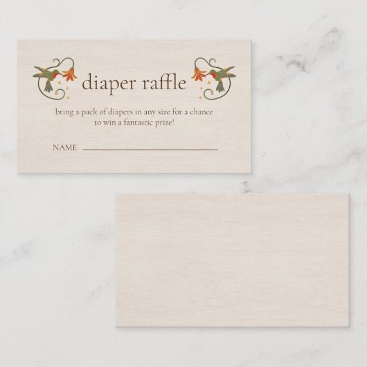 Fairy Bird Bloemenluier Raffle Baby shower Informatiekaartje (Voorkant / Achterkant)