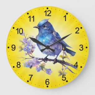 Fairy Bird Flowers waterverf Clipart-73611 Grote Klok