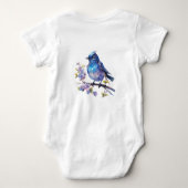 Fairy Bird Flowers waterverf Clipart-73611 Romper (Achterkant)