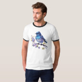 Fairy Bird Flowers waterverf Clipart-73611 T-shirt (Voorkant volledig)