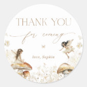 Fairy Birthday Boho Bedankt Ronde Sticker (Voorkant)