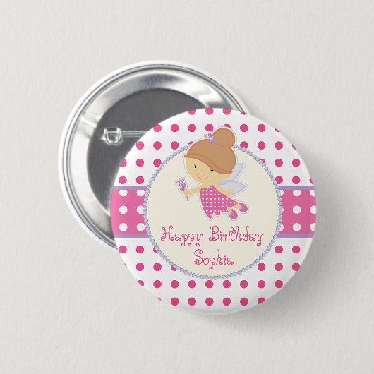 Fairy Birthday Button (Voorkant /achterkant)