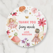 Fairy Birthday Dank u Label Forest Girl Pink (Voorkant)