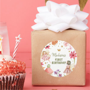 Fairy Birthday Enchanted Forest Fairy Favors Ronde Sticker