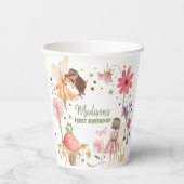 Fairy Birthday Enchanted Forest Girl 1st Birthday Papieren Bekers (Achterkant)