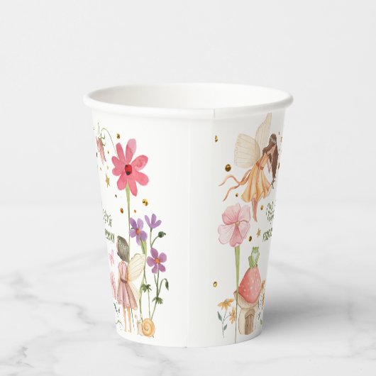 Fairy Birthday Enchanted Forest Girl 1st Birthday Papieren Bekers (Rechts)