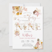 Fairy Birthday Invitation Girl Kaart (Voorkant)