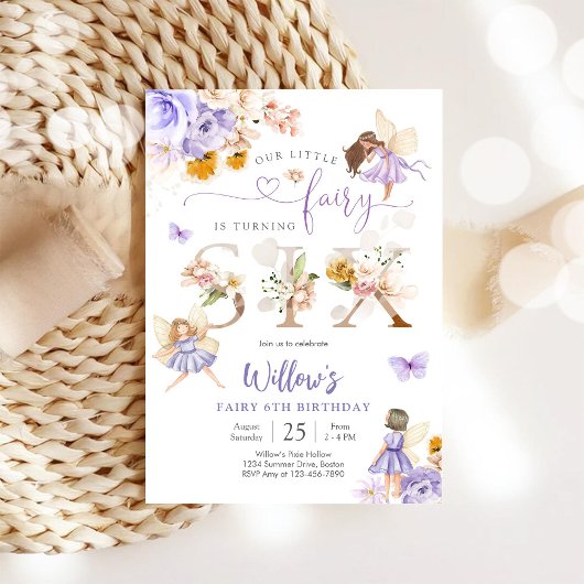 Fairy Birthday Invitation Girl Kaart