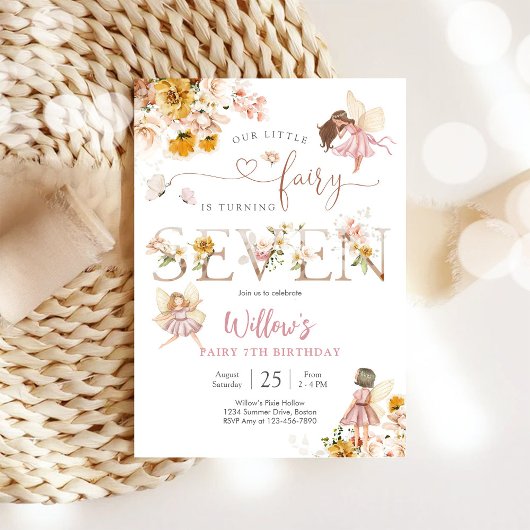 Fairy Birthday Invitation Girl Kaart