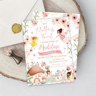 Fairy Birthday Invitation Girl Magical Garden Kaart