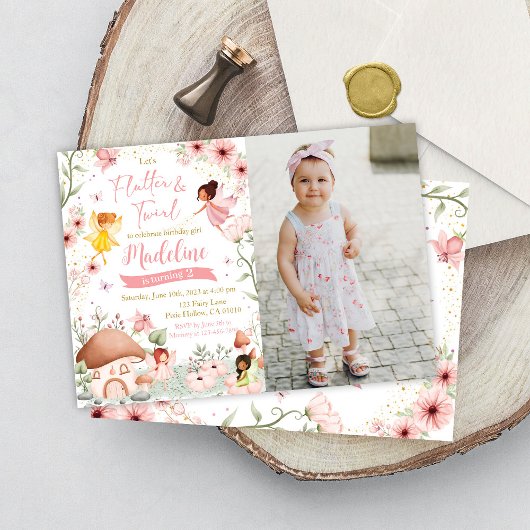 Fairy Birthday Invitation Girl Magical Garden Kaart