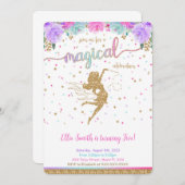 Fairy Birthday Invitation Kaart (Voorkant / Achterkant)