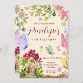 Fairy Birthday Invitation Kaart (Voorkant / Achterkant)
