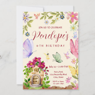 Fairy Birthday Invitation Kaart