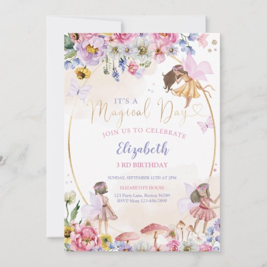Fairy Birthday Invitation Kaart (Voorkant)