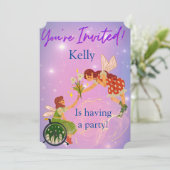 Fairy Birthday Invitation Kaart (Staand voorkant)