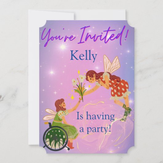 Fairy Birthday Invitation Kaart (Voorkant)