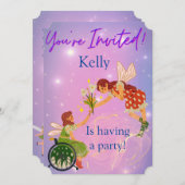 Fairy Birthday Invitation Kaart (Voorkant / Achterkant)
