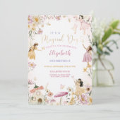 Fairy Birthday Invitation Kaart (Staand voorkant)
