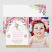Fairy Birthday Invitation Whimsical Magical Party Kaart (Voorkant / Achterkant)