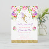 Fairy Birthday Invitation Whimsical Magical Party Kaart (Staand voorkant)