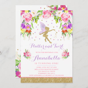 Fairy Birthday Invitation Whimsical Magical Party Kaart