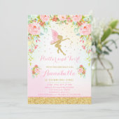 Fairy Birthday Invitation Whimsical Magical Party Kaart (Staand voorkant)
