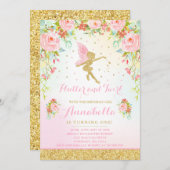 Fairy Birthday Invitation Whimsical Magical Party Kaart (Voorkant / Achterkant)