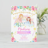 Fairy Birthday Invitation Whimsical Magical Party Kaart (Staand voorkant)