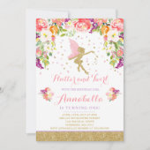 Fairy Birthday Invitation Whimsical Magical Party Kaart (Voorkant)