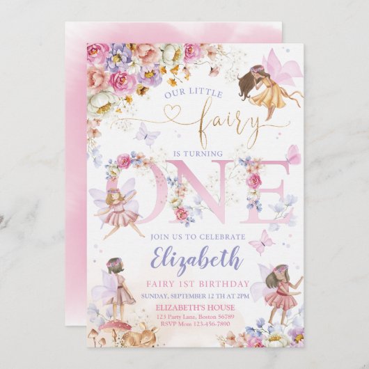 Fairy Birthday Kaart (Voorkant / Achterkant)