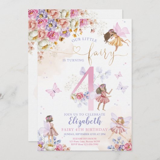 Fairy Birthday Kaart (Voorkant / Achterkant)