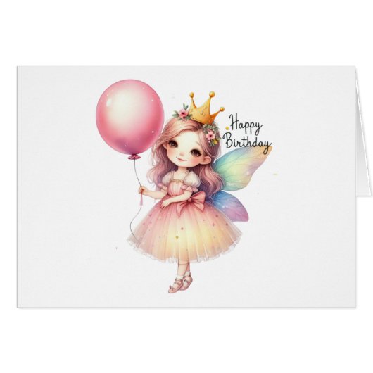 Fairy Birthday Kaart (Voorkant Horizontaal)
