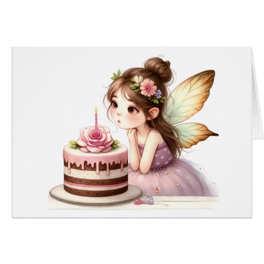 Fairy Birthday Kaart (Voorkant Horizontaal)