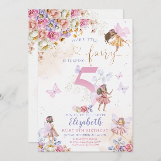 Fairy Birthday Kaart (Voorkant / Achterkant)