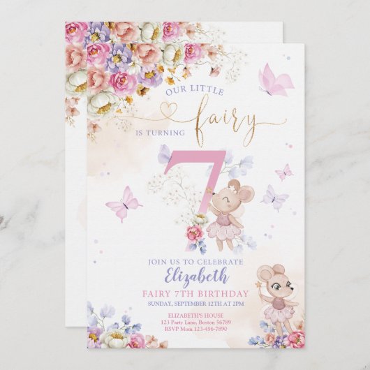 Fairy Birthday Kaart (Voorkant / Achterkant)