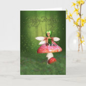 Fairy Birthday Kaart - Woodland Fairy Happy Birthd (Gele Bloem)