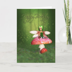 Fairy Birthday Kaart - Woodland Fairy Happy Birthd