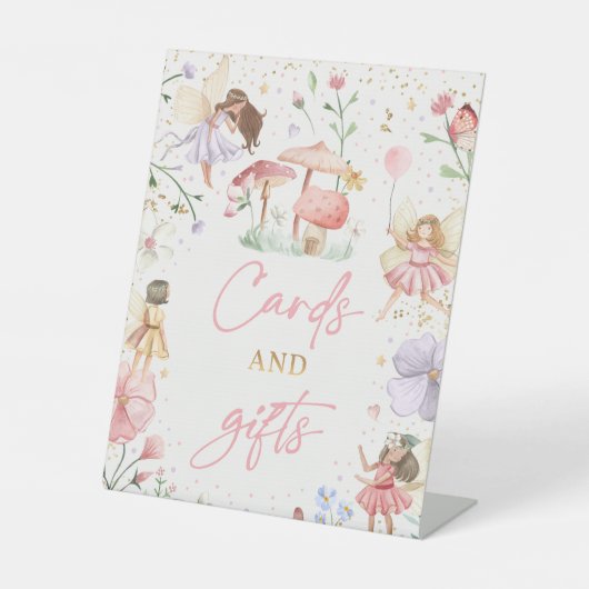 Fairy Birthday-kaartjes en geschenken Reclamebord Met Voetstuk (Voorkant)