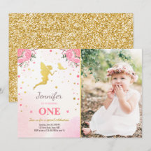 Fairy Birthday Nodig Roze Goud Magisch Whimsical u