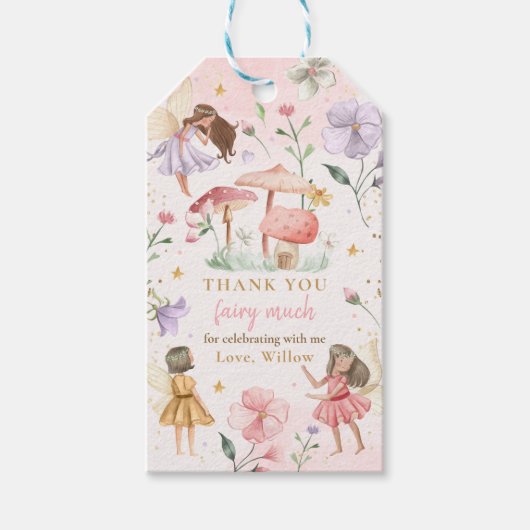 Fairy Birthday Party Favor Cadeaulabel (Voorkant)