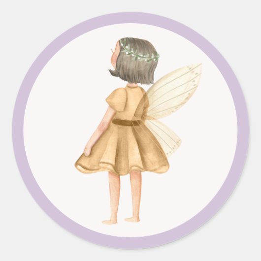 Fairy Birthday Party Favor Ronde Sticker (Voorkant)