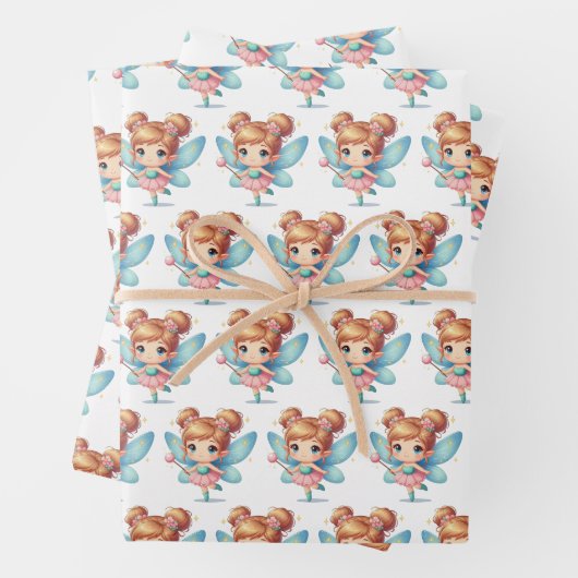 Fairy Birthday Party Inpakpapier Vel (In situ)